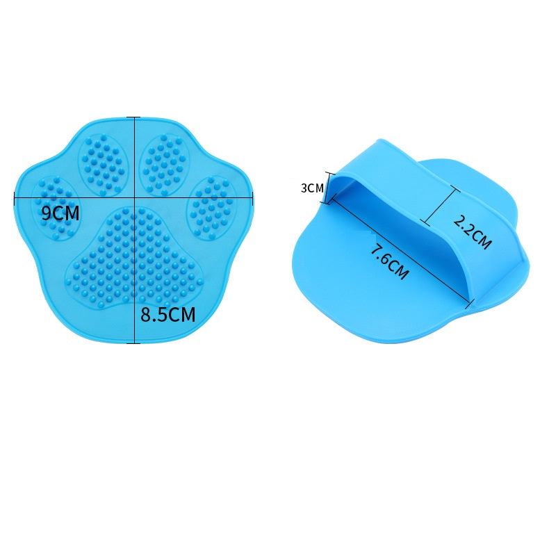 Bath brush size diagram in dog grooming set